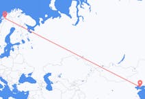 Flyg från Dalian, Kina till Narvik, Norge