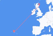 Fly fra Horta, Azores til Aberdeen
