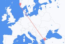 Flyreiser fra Stavanger, Norge til Edremit, Tyrkia