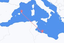 Loty z Trypolis w Libii do Mahona w Hiszpanii