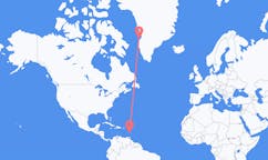 Flyreiser fra Fort-de-France, Frankrike til Aasiaat, Grønland