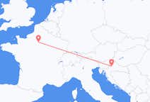 出发地 克罗地亚出发地 萨格勒布目的地 法国巴黎的航班