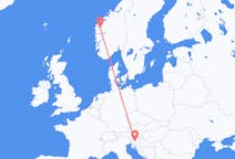 出发地 斯洛文尼亚卢布尔雅那目的地 挪威桑丹的航班