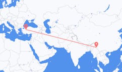 Flyreiser fra Myitkyina, Myanmar (Burma) til Eskişehir, Tyrkia