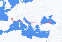 Flyrejser fra Castres, Frankrig til Samsun, Tyrkiet