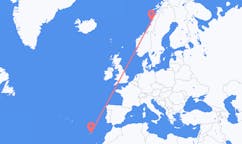 Flyg från Sandnessjøen till Vila Baleira