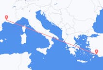Vluchten van Nîmes, Frankrijk naar Dalaman, Turkije