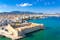 Photo of aerial view of the Kales Venetian fortress at the entrance to the harbor, Ierapetra, Crete, Greece.