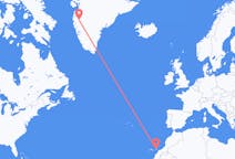 スペインのから フエルテベントゥラ島、グリーンランドのへ カンゲルルスアクフライト