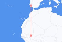 Vluchten van Bamako, Mali naar Faro, Napoli, Portugal