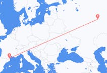 Fly fra Kazan til Perpignan