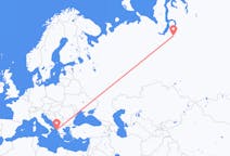 Flights from Novy Urengoy, Russia to Corfu, Greece