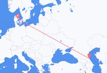 Vluchten van Machatsjkala, Rusland naar Aarhus, Denemarken