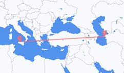 Flyg från Türkmenbaşy, Turkmenistan till Palermo, Italien