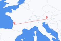 Flyg från Bordeaux, Frankrike till Klagenfurt, Österrike