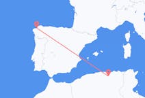 Flyg från Sétif, Algeriet till La Coruña, Spanien