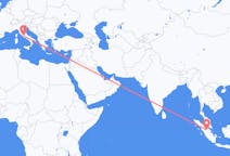 出发地 印度尼西亚出发地 北干巴魯目的地 意大利罗马的航班