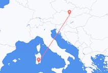 Vluchten van Bratislava, Slowakije naar Cagliari, Trento, Italië