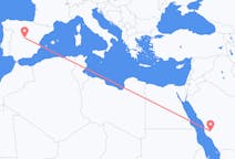 Flyreiser fra Ta hvis, Saudi-Arabia til Madrid, Spania