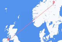 Flug frá Östersund, Svíþjóð til Belfast, Norður-Írlandi