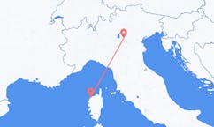 Vluchten van Calvi, Haute-Corse, Frankrijk naar Verona, Italië