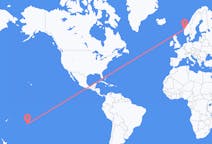 Flyreiser fra Rarotonga, Cookøyene til Førde, Norge