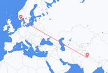 Flyreiser fra Chandigarh, India til Kristiansand, Norge