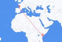 Flyrejser fra Malindi, Kenya til San Sebastian, Spanien
