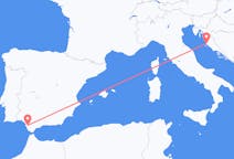 Flyg från Zadar, Kroatien till Jerez, Spanien
