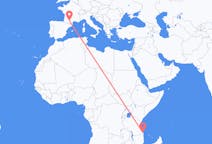 Flyg från Mtwara, Tanzania till Toulouse, Frankrike