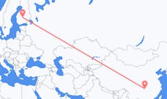 Flyg från Zhangjiajie, Kina till Jyväskylä, Finland