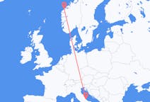 Vluchten van Ålesund, Noorwegen naar Pescara, Italië