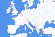 出发地 希腊出发地 萊羅斯島前往苏格兰的格拉斯哥的航班