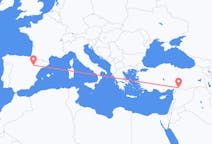 Flyreiser fra Zaragoza, Spania til Gaziantep, Tyrkia