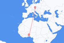 Flyreiser fra Cotonou, Benin til Salzburg, Østerrike