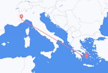 Vols depuis la ville de Plaka (Milos) vers la ville de Coni