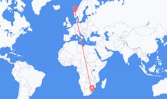 Flyreiser fra Margate, KwaZulu-Natal, Sør-Afrika til Sogndal, Norge