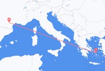 フランスのから カストル、ギリシャのへ ミコノス島フライト
