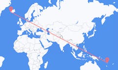 Flights from the city of Luganville, Vanuatu to the city of Reykjavik, Iceland