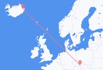 Vluchten van Egilsstaðir, IJsland naar Brno, Tsjechië