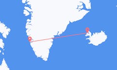 Flights from the city of Nuuk, Greenland to the city of Ísafjörður, Iceland