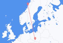 Flyreiser fra Sandnessjøen, Norge til Katowice, Polen