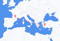 出发地 法国出发地 圖盧茲目的地 土耳其代尼茲利的航班
