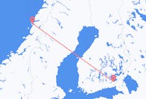 Fly fra Sandnessjøen til Lappeenranta