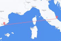 Flyreiser fra Barcelona, Spania til Pescara, Italia