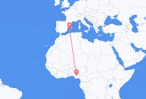 Flights from Asaba, Nigeria to Ibiza, Spain