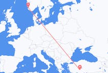 出发地 挪威出发地 斯塔万格目的地 土耳其科尼亞的航班