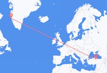 Flyreiser fra Maniitsoq, Grønland til Karamustafapasa, Tyrkia