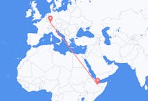 出发地 索马里出发地 哈尔格萨目的地 德国卡尔斯鲁厄的航班