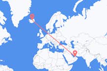 Loty z Dubaj, Zjednoczone Emiraty Arabskie do Akureyri, Islandia